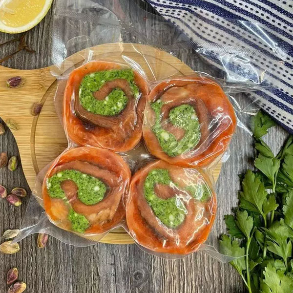 Фото Рулет кижуч со шпинатом и сыром моцарелла