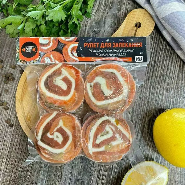 Фото Рулет кета с грецкими орехами и сыром моцарелла
