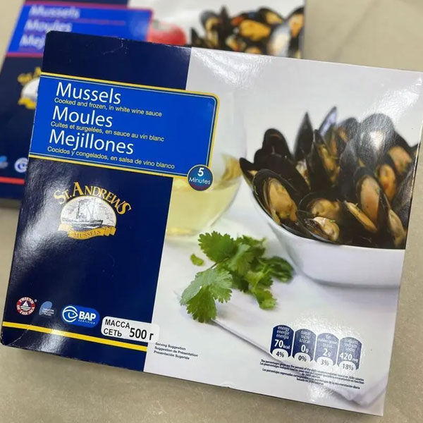 Фото Мидии в раковине, соус белое вино 40/60